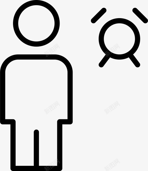 人警报化身svg_新图网 https://ixintu.com 警报 化身 身体 计时器 人瘦