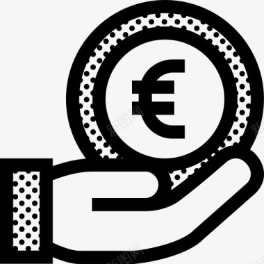 欧元捐款慈善硬币图标