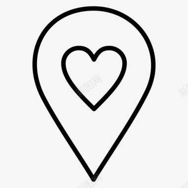 爱情地图指针心脏地图针图标