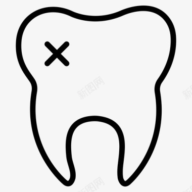 受损牙齿缺口牙科图标