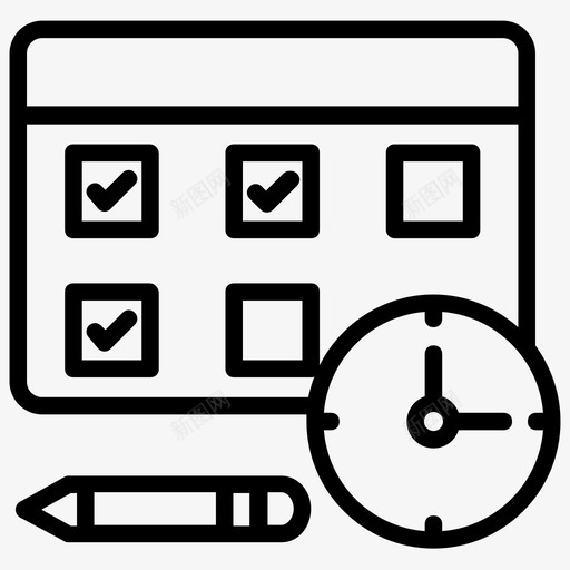 截止日期闹钟日历svg_新图网 https://ixintu.com 截止 截止日 日期 闹钟 日历 铅笔 时间表 工作 管理 成长 黑客