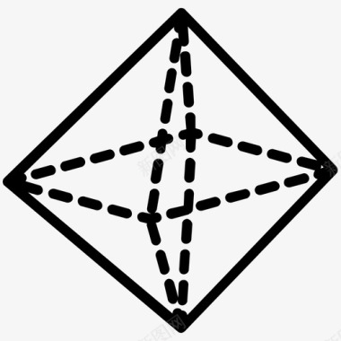 八面体二维设计二维形状图标