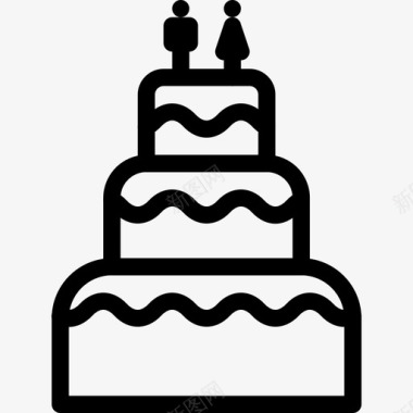 婚礼夫妇蛋糕新娘装饰图标