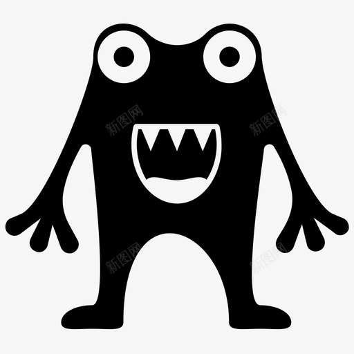 青蛙怪物外星怪物卡通怪物svg_新图网 https://ixintu.com 怪物 青蛙 外星 卡通 万圣节 外星人 字形 图标