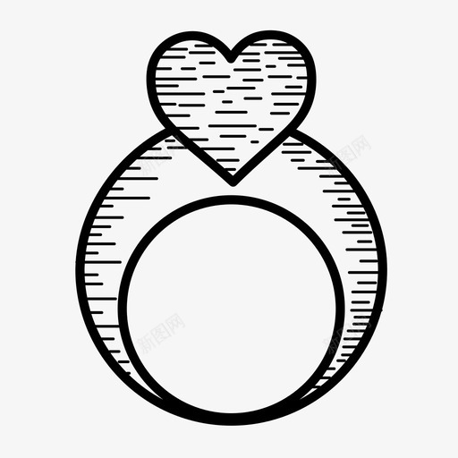 戒指订婚心形svg_新图网 https://ixintu.com 图标 女性时尚 婚礼 心形 戒指 戒指素描 手绘 珠宝 订婚