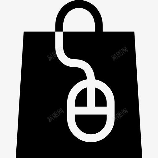 网上购物鼠标纸袋svg_新图网 https://ixintu.com 网上购物 鼠标 纸袋 小黑