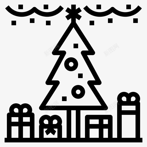 圣诞节圣诞树节日svg_新图网 https://ixintu.com 圣诞节 圣诞树 节日 感恩节 冬天