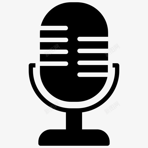 麦克风嘻哈收音机麦克风svg_新图网 https://ixintu.com 麦克风 嘻哈 收音机 录音 字形 图标