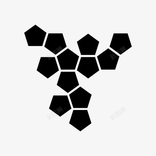 十二面体网骰子平面svg_新图网 https://ixintu.com 十二 面体 骰子 平面 平面几何 几何学 柏拉图 体形 形状
