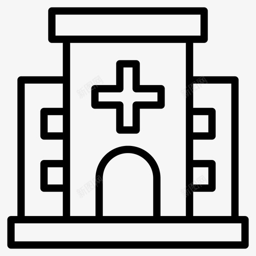 诊所建筑医疗保健svg_新图网 https://ixintu.com 医疗 诊所 建筑 医疗保健 医院 牙科 线路 图标