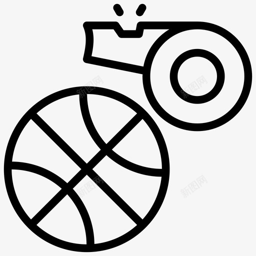 篮球教练运球体育svg_新图网 https://ixintu.com 篮球 教练 哨声 运球 体育 线图 图标