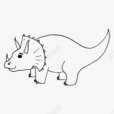 三角龙动物恐龙图标