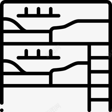 宿舍卧室双层床图标