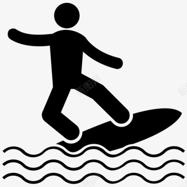 水上冲浪奥运会比赛冲浪者图标