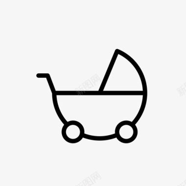 婴儿车运载工具图标图标