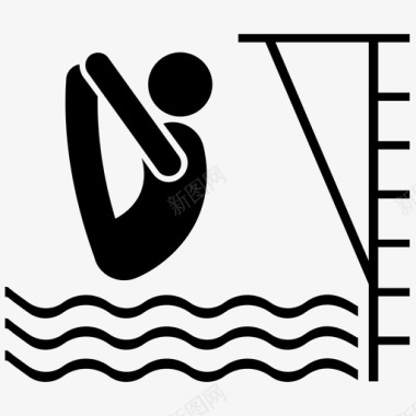 旋转潜水体育锻炼游泳图标