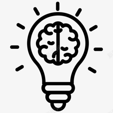 创造性思维头脑风暴创新大脑图标
