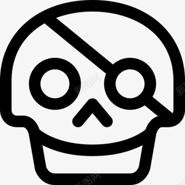 骷髅脸海盗头像表情符号图标