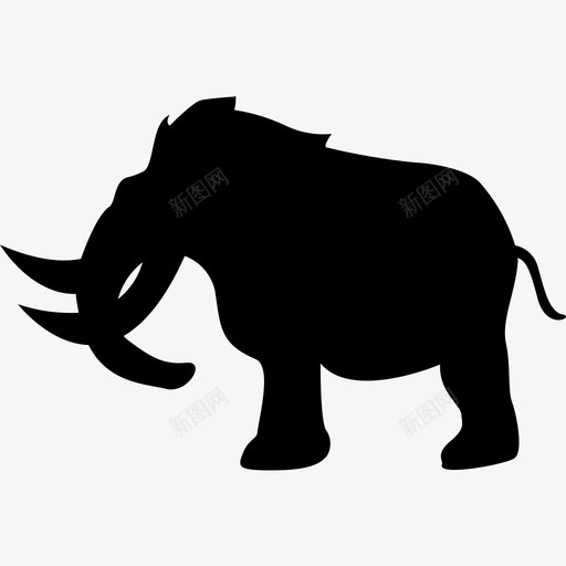 猛犸象动物大象svg_新图网 https://ixintu.com 猛犸 动物 大象 史前 恐龙 实心 图标