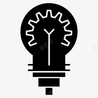 灯泡创意网络与技术图标