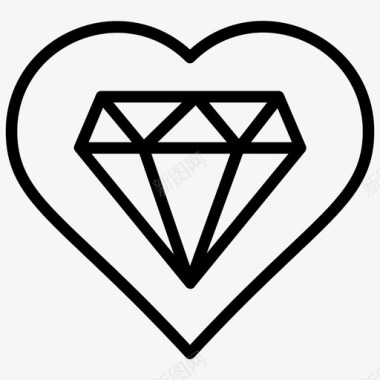 情人节礼物钻石心图标