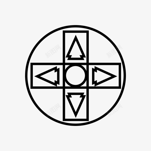 d盘箭头下svg_新图网 https://ixintu.com 游戏 盘盘 箭头 左上 视频 控制器