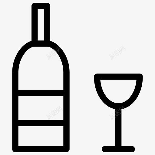 葡萄酒酒瓶酒杯svg_新图网 https://ixintu.com 葡萄酒 酒瓶 酒杯 餐厅