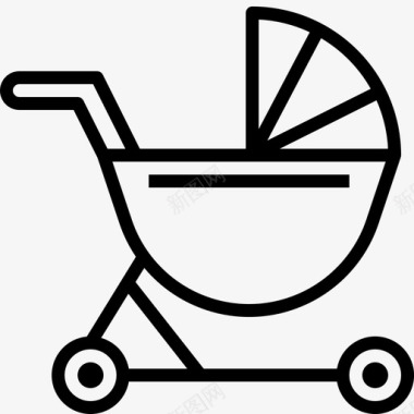 婴儿推车马车幼儿图标