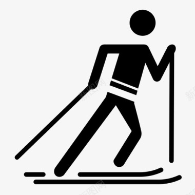 越野滑雪运动图标