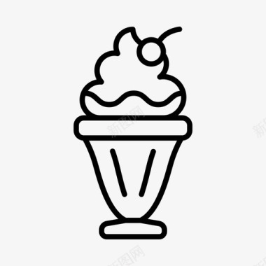 冰淇淋圣代烹饪餐饮图标