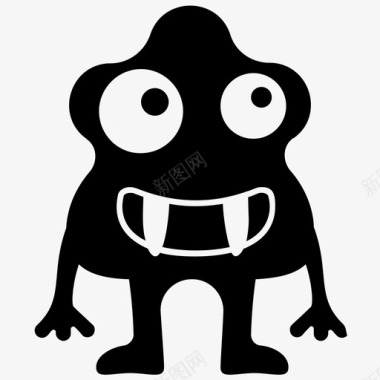 青蛙怪物外星怪物卡通怪物图标