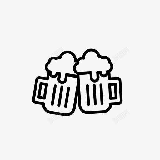玻璃啤酒投掷庆祝新年svg_新图网 https://ixintu.com 新年 玻璃 啤酒 投掷 庆祝 图标 标线 样式