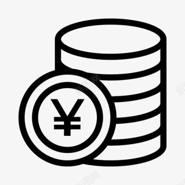 日元硬币商业金融图标