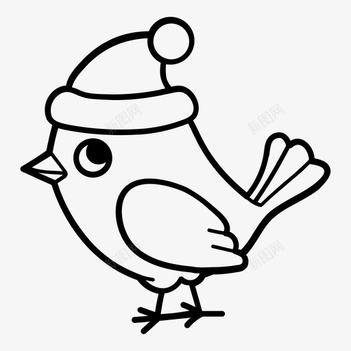 冬天的鸟圣诞节雀鸟svg_新图网 https://ixintu.com 冬天 圣诞老人 圣诞节 雀鸟 帽子