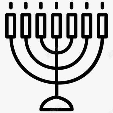 犹太教蜡烛教堂符号图标
