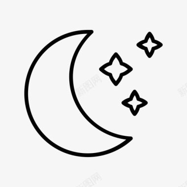 夜半月月相图标