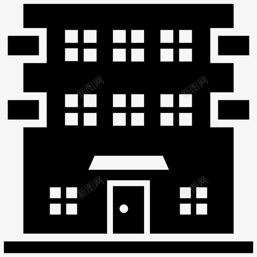 百货商店城市大厦商场svg_新图网 https://ixintu.com 购物中心 百货商店 城市 大厦 商场 实心 图标