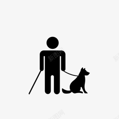 盲人残疾人服务犬图标