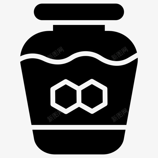 蜂蜜罐蜜罐蜂蜜储存svg_新图网 https://ixintu.com 蜂蜜 蜜罐 储存 有机 食品 养蜂 元素 雕文 图标