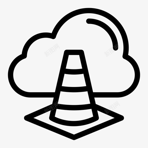 圆锥块云svg_新图网 https://ixintu.com 圆锥 块云 数据库 服务器 云计算 线图 图标