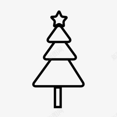 圣诞树圣诞装饰品松树图标