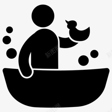 婴儿洗澡婴儿浴缸婴儿护理图标