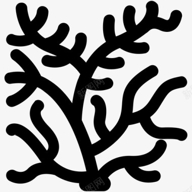 珊瑚礁海珊瑚水下生态系统图标
