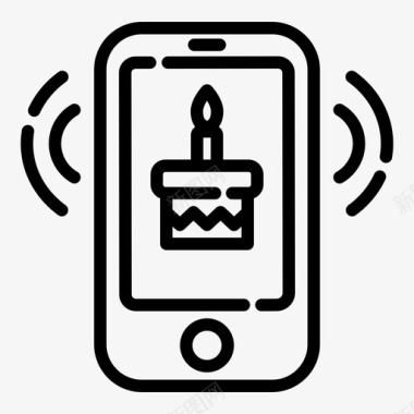 智能手机生日蛋糕图标
