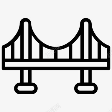 链桥桥基链式立交桥图标