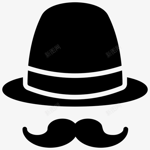 派对道具服装帽子svg_新图网 https://ixintu.com 派对 道具 服装 帽子 时髦 胡子 父亲节 字形 图标