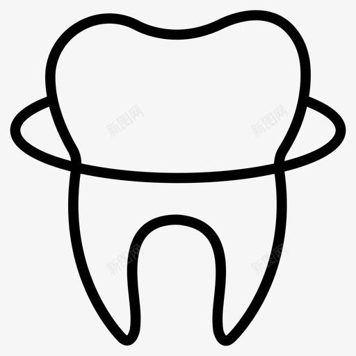 牙齿防护安全svg_新图网 https://ixintu.com 牙齿 防护 安全防护 牙科 医疗 线图 图标
