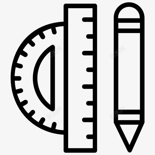 绘图工具仪器量角器svg_新图网 https://ixintu.com 工具 绘图 仪器 量角器 建筑 建筑工 大地测量 线图 图标