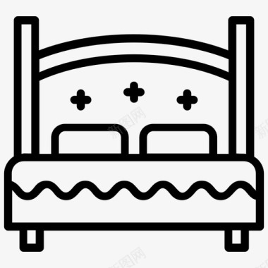 主床卧室家具双人床图标