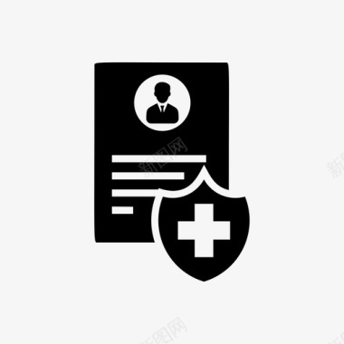 医疗证明文件健康保险身份证明表格图标